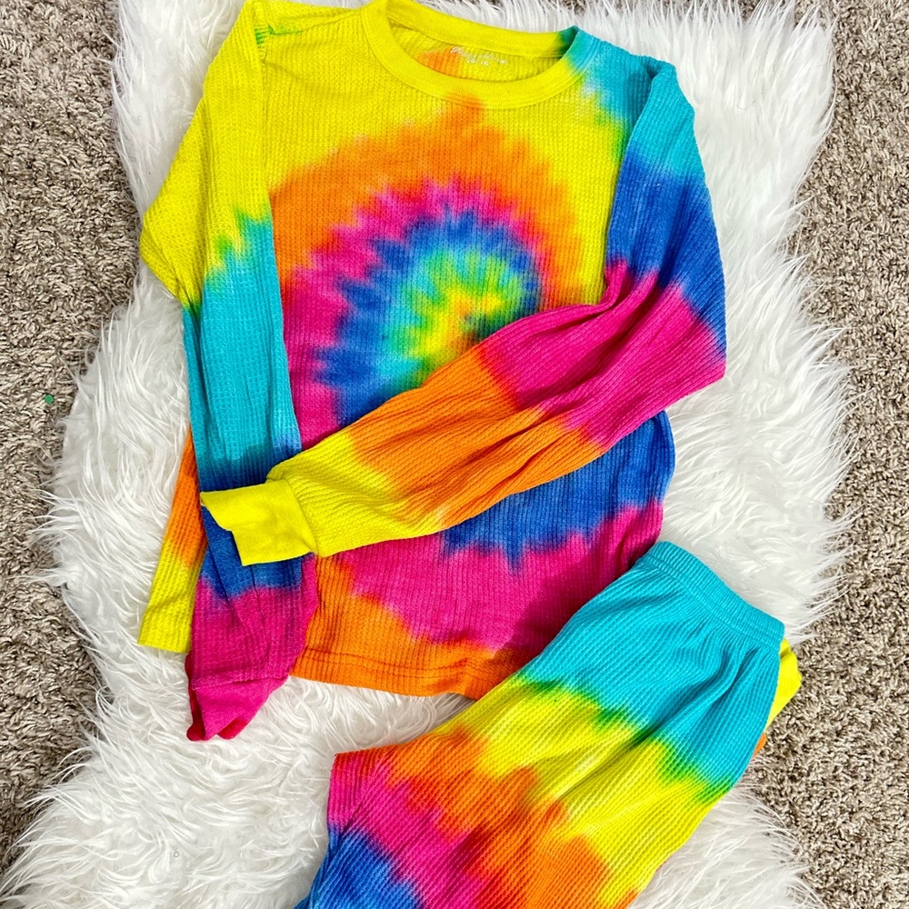 XL 14-16 Girl Tie-Dye Matching Top and Bottom Pajamas